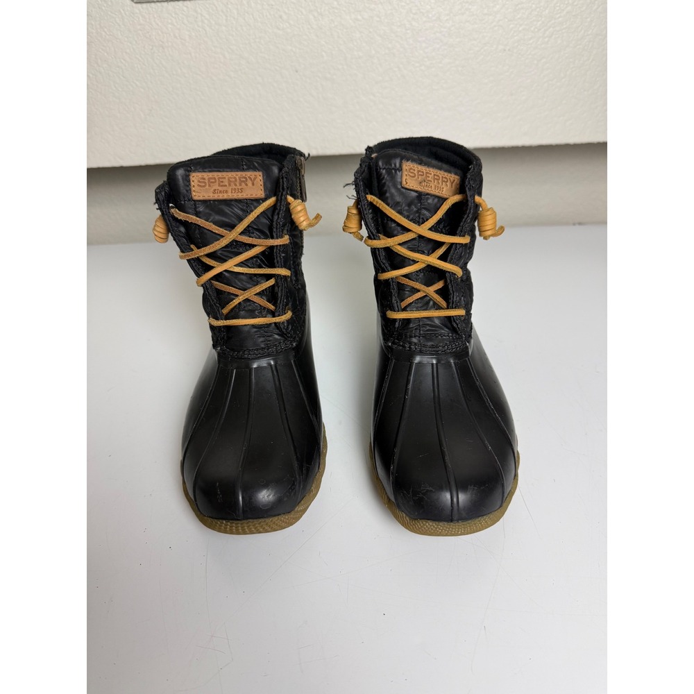 Sperry Saltwater Quilted Nylon Duck Boots Black Womens 8